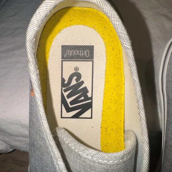 VANS Camden Ortholite Sneakers Gray White Lace Up Leather Accent Shoes 9.5 - Picture 4 of 7